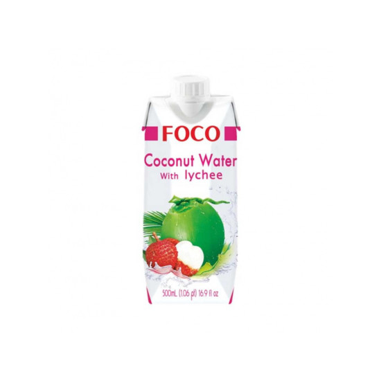 Foco Coconut Water Lychee 500ml Foco Coconut Water Lychee 500ml