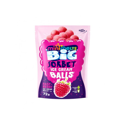 Mini Melts  Ice Cream Sorbet Balls Raspberry 72g