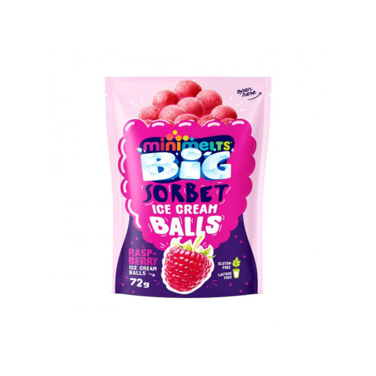 Mini Melts  Ice Cream Sorbet Balls Raspberry 72g