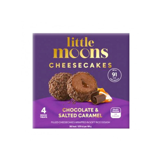 LITTLE MOONS Mochi Ice Chocolate-Salted Caramel Cheesecake 120g LITTLE MOONS Mochi Ice Chocolate-Salted Caramel Cheesecake 120g