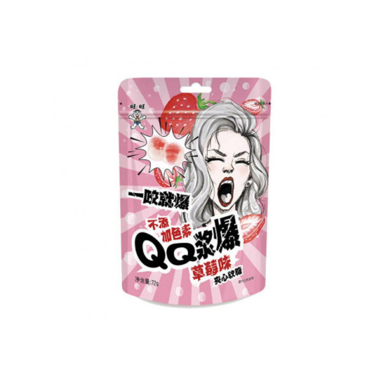*WANT WANT QQ Gummy Center-Filled Strawberry 72g