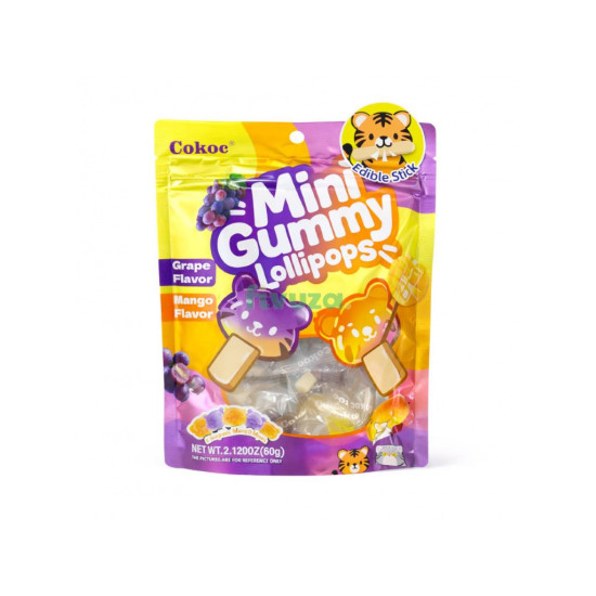 Cokoc Mini Gummy Lollipops Grape&Mango 60g Cokoc Mini Gummy Lollipops Grape&Mango 60g