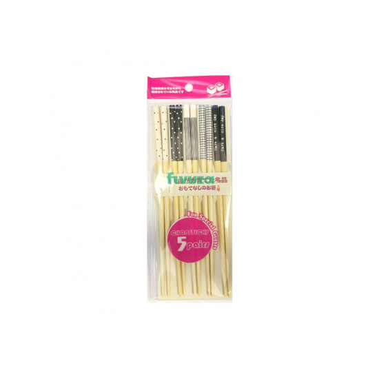 Bamboo Chopsticks Black&White 5 pairs