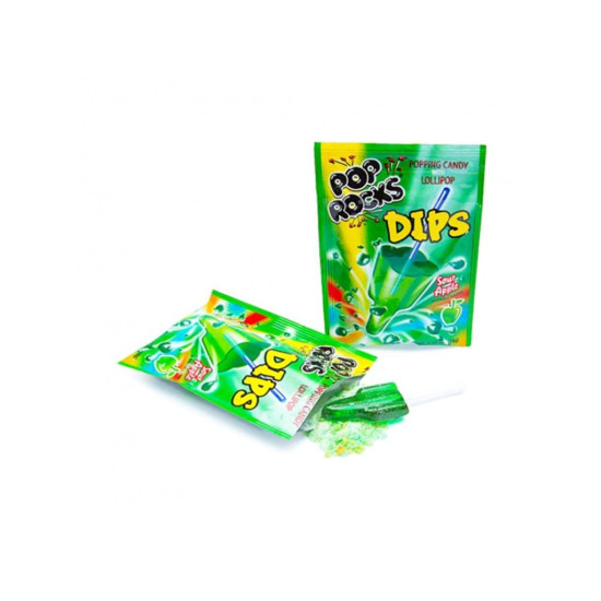 Pop Rocks lízátko a praskací prášek s příchutí kyselého jablka 18g