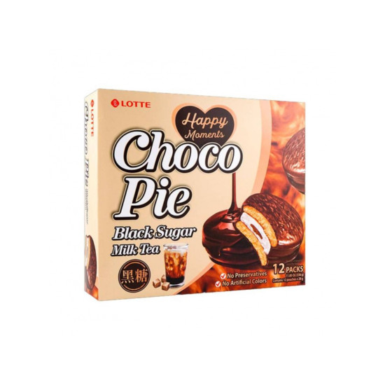 Lotte Choco Pie Black Sugar Milk Tea 336g Lotte Choco Pie Black Sugar Milk Tea 336g