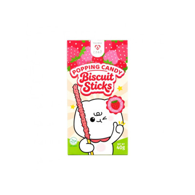 Tokimeki Biscuit Popping Stick Strawberry 40g