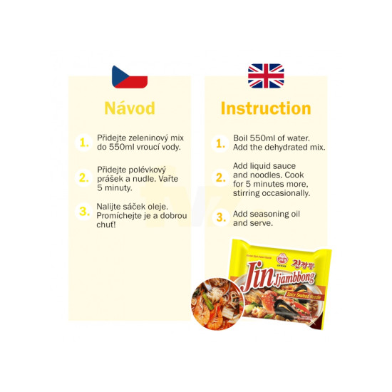 Ottogi Ins. Noodles Jin Jjambbong Seafood 130g