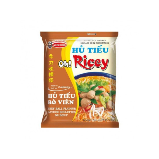 ACECOOK Instant Rice Noodles Beef Ball Hu Tieu 70g ACECOOK Instant Rice Noodles Beef Ball Hu Tieu 70g