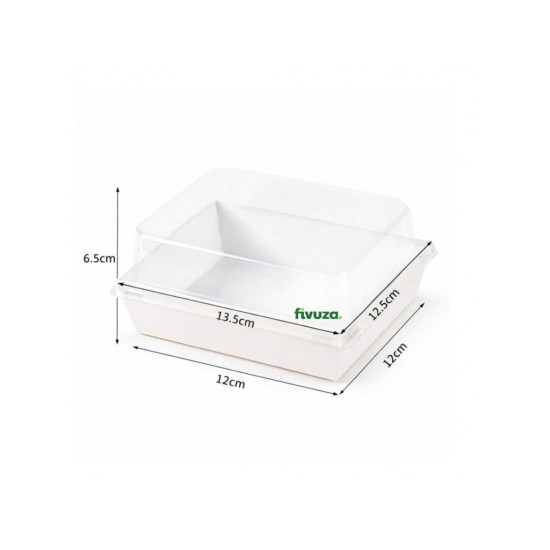 Hop dung khay giay nap nhua 13.5*12.5*6.5cm (50ks)